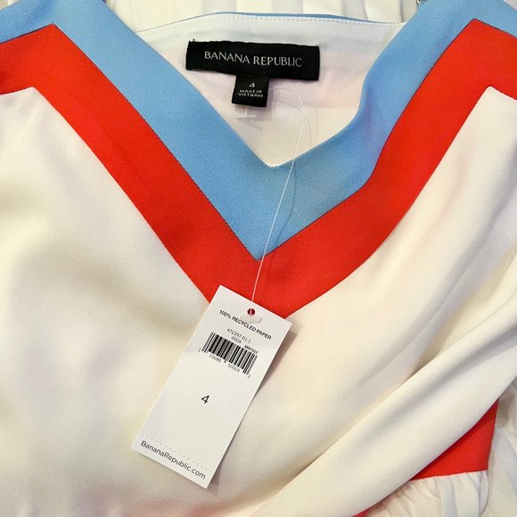 Banana Republic NWT Color-Block Pleated Midi Dress 4 - Picture 5 of 6